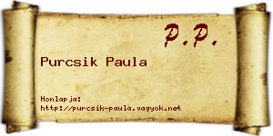 Purcsik Paula névjegykártya